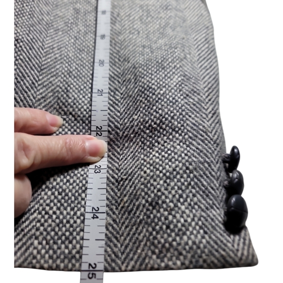 Reed St James sport coat western cut gray herringbone wool lined 40L vtg - Picture 11 of 12